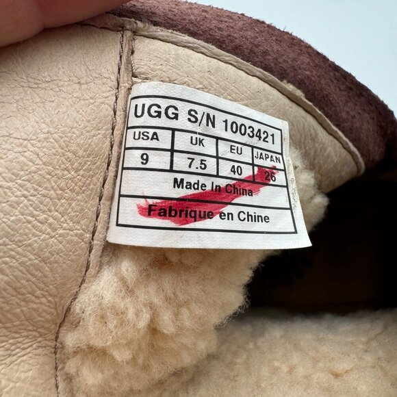 UGG Women 9 Neevah Brown Suede Sheepskin Lined Boots Cold Winter 1003421 - Picture 10 of 12